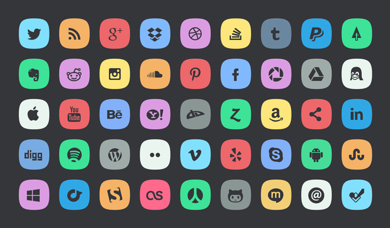 45 SUBTLE SOCIAL ICONS